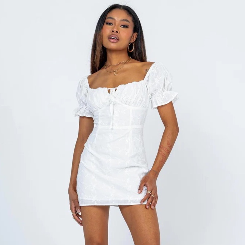 *2 FOR 30* Princess Polly White Zip Up Mini Dress